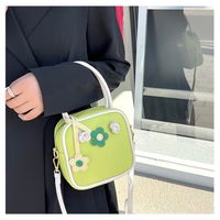 Women's Pu Leather Color Block Flower Fashion Square Zipper Shoulder Bag Handbag Crossbody Bag main image 4