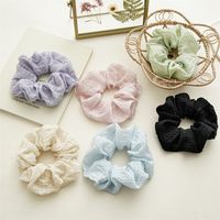 Sweet Solid Color Cloth Pleated Hair Tie main image 1