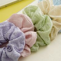 Sweet Solid Color Cloth Pleated Hair Tie main image 2