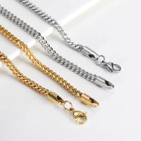 1 Piece Hip-hop Solid Color Stainless Steel Plating Necklace main image 5