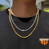 1 Piece Hip-hop Solid Color Stainless Steel Plating Necklace main image 3