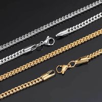 1 Piece Hip-hop Solid Color Stainless Steel Plating Necklace main image 1