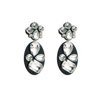 Wholesale Jewelry 1 Pair Baroque Style Oval Water Droplets Resin Rhinestones Glass Drop Earrings sku image 3