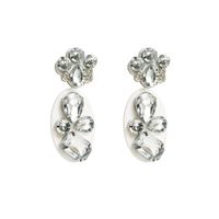 1 Paire Style Classique Ovale Les Gouttelettes D'eau Arylique Incruster Strass Verre Femmes Boucles D'oreilles main image 5