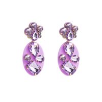 Wholesale Jewelry 1 Pair Baroque Style Oval Water Droplets Resin Rhinestones Glass Drop Earrings main image 6