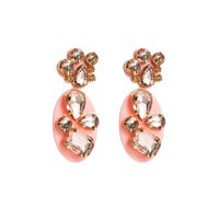 Wholesale Jewelry 1 Pair Baroque Style Oval Water Droplets Resin Rhinestones Glass Drop Earrings sku image 10