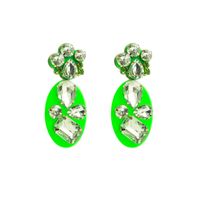 1 Pair Classic Style Oval Water Droplets Arylic Inlay Rhinestones Glass Women's Drop Earrings sku image 2