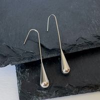1 Pair Simple Style Water Droplets Titanium Steel Plating Drop Earrings sku image 1