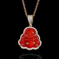 1 Piece Simple Style Maitreya Buddha Copper Inlay Opal Pendant Necklace sku image 9