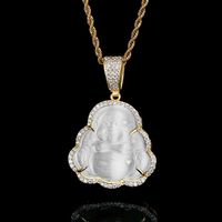 1 Piece Simple Style Maitreya Buddha Copper Inlay Opal Pendant Necklace sku image 17