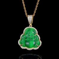 1 Piece Simple Style Maitreya Buddha Copper Inlay Opal Pendant Necklace sku image 7