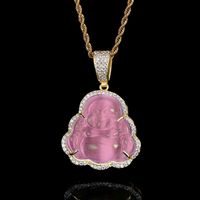 1 Piece Simple Style Maitreya Buddha Copper Inlay Opal Pendant Necklace sku image 15