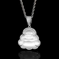 1 Piece Simple Style Maitreya Buddha Copper Inlay Opal Pendant Necklace sku image 18