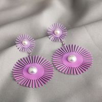 1 Pair Fashion Solid Color Alloy Inlay Pearl Women's Earrings main image 5