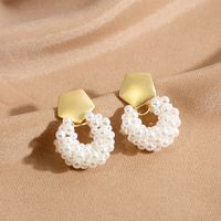 1 Pair Simple Style Flower Alloy Patchwork Inlay Rhinestones Earrings sku image 19