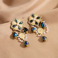 1 Pair Simple Style Flower Alloy Patchwork Inlay Rhinestones Earrings sku image 23