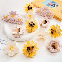 Sweet Flower Arylic Plating Hair Claws 1 Piece main image 1
