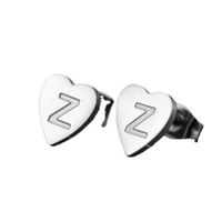 1 Pair Fashion Letter Heart Shape Titanium Steel Plating Ear Studs main image 2