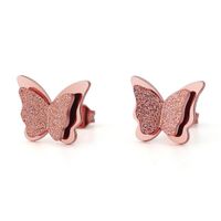 1 Par Estilo Simple Mariposa Acero Inoxidable Enchapado Pendientes sku image 3