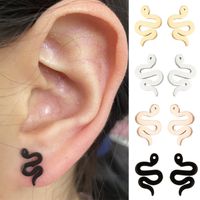 1 Pair Simple Style Snake Stainless Steel Plating Ear Studs main image 1