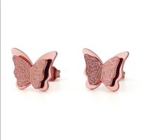 1 Set Sweet Butterfly Titanium Steel Plating Earrings Necklace main image 2