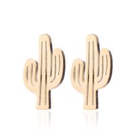 1 Set Fashion Cactus Titanium Steel Plating Earrings Necklace main image 2