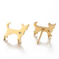 1 Pair Cute Animal Titanium Steel Plating Ear Studs main image 5