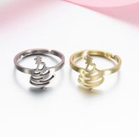 Modern Style Printing Stainless Steel Plating Open Rings main image 6