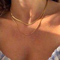 1 Piece Fashion Geometric Titanium Steel Plating Layered Necklaces main image 4