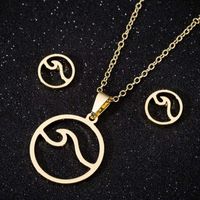 1 Set Fashion Deer Titanium Steel Earrings Necklace sku image 12