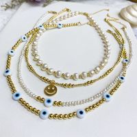 1 Piece Fashion Smiley Face Freshwater Pearl Copper Beaded Necklace main image 4