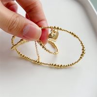 1 Piece Fashion Heart Shape Copper Beaded Pendant Necklace main image 5