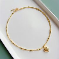 1 Piece Fashion Heart Shape Copper Beaded Pendant Necklace main image 1