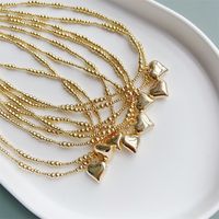 1 Piece Fashion Heart Shape Copper Beaded Pendant Necklace main image 3