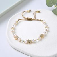 1 Piece Fashion Heart Shape Freshwater Pearl Copper Handmade Bracelets sku image 2