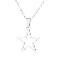 Fashion Pentagram Stainless Steel Plating Earrings Necklace main image 2