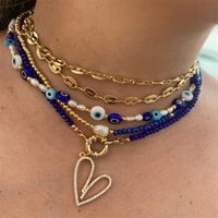 Einfacher Stil Herzform Kupfer Perlen Halskette Mit Anhänger main image 1