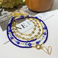 Simple Style Heart Shape Copper Beaded Pendant Necklace sku image 6