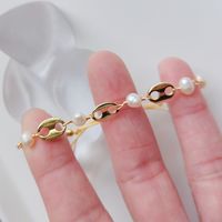 1 Piece Fashion Oval Freshwater Pearl Copper Knitting Bracelets main image 5