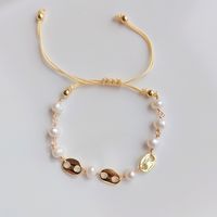 1 Piece Fashion Oval Freshwater Pearl Copper Knitting Bracelets main image 6