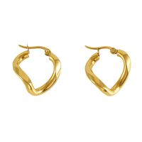 1 Pair Simple Style Geometric Irregular Stainless Steel 18k Gold Plated Hoop Earrings main image 5