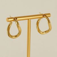 1 Pair Simple Style Geometric Irregular Stainless Steel 18k Gold Plated Hoop Earrings main image 6