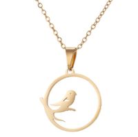 201 Stainless Steel 18K Gold Plated Simple Style Plating Moon Flower Necklace sku image 9