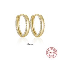 1 Pair Simple Style Round Sterling Silver Inlay Zircon Earrings sku image 4