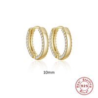 1 Pair Simple Style Round Sterling Silver Inlay Zircon Earrings sku image 3