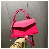 Women's Small All Seasons Pu Leather Solid Color Fashion Square Flip Cover Handbag sku image 4