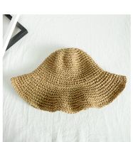 Women's Basic Solid Color Side Of Fungus Straw Hat main image 4