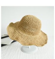 Women's Basic Solid Color Side Of Fungus Straw Hat main image 3
