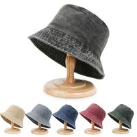 Unisex Casual Solid Color Flat Eaves Bucket Hat main image 2