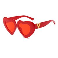 Fashion Multicolor Heart Shape Ac Cat Eye Full Frame Women's Sunglasses sku image 1